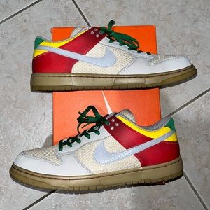 Nike Air Zoom Dunkesto Clot Hemp Beige Green Red Yellow Mens Sneakers Size 13